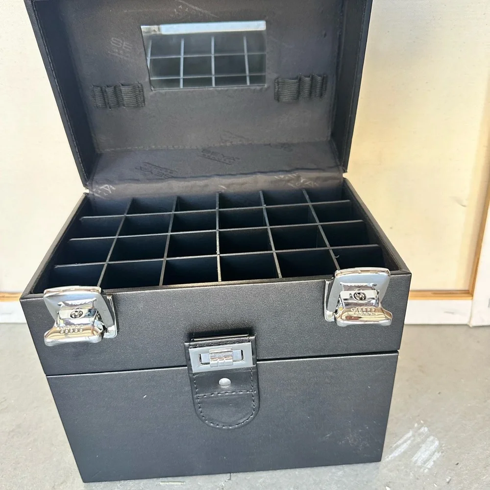 Black Cosmetic Train Case with Carry Handle